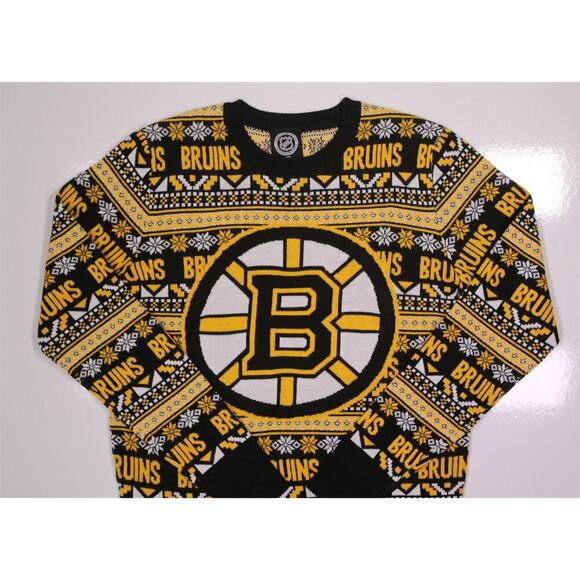 Boston Bruins NHL Ugly Sweater Party Knit Crewneck Men's Medium - Picture 2 of 6